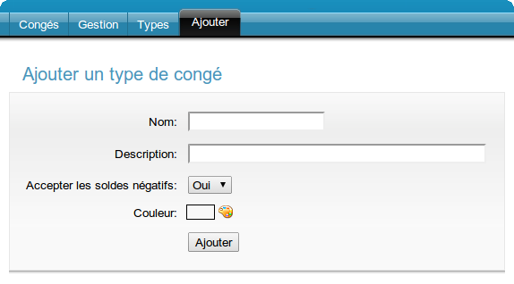Ajouter un type de congé