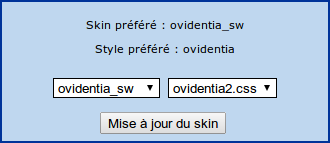 Modification du skin pour l'utilisateur connecté