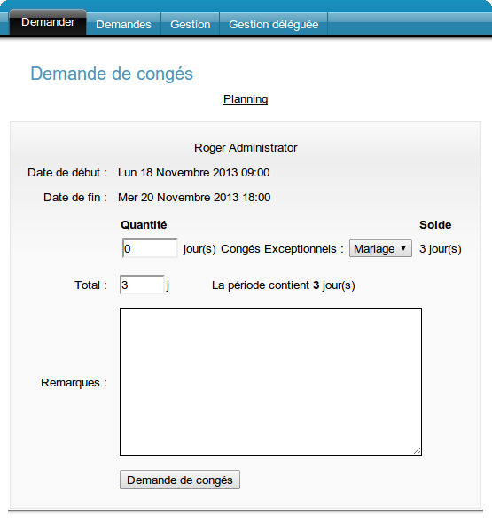 Demande de congé dont le droit appartient à un groupement