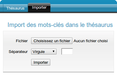 Importation de mots-clés
